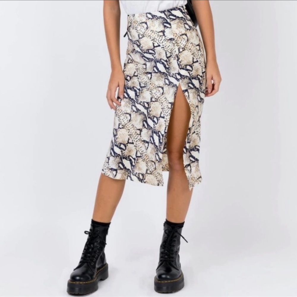 Princess Polly Verona Snakeskin Satin Midi Skirt